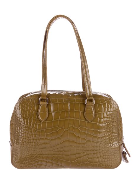 prada nylon and crocodile shoulder bag|Prada crocodile handbags.